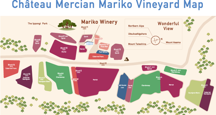 Château Mercian Mariko Vineyard Map