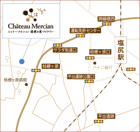 シャトーメルシャン桔梗ヶ原ワイナリー地図